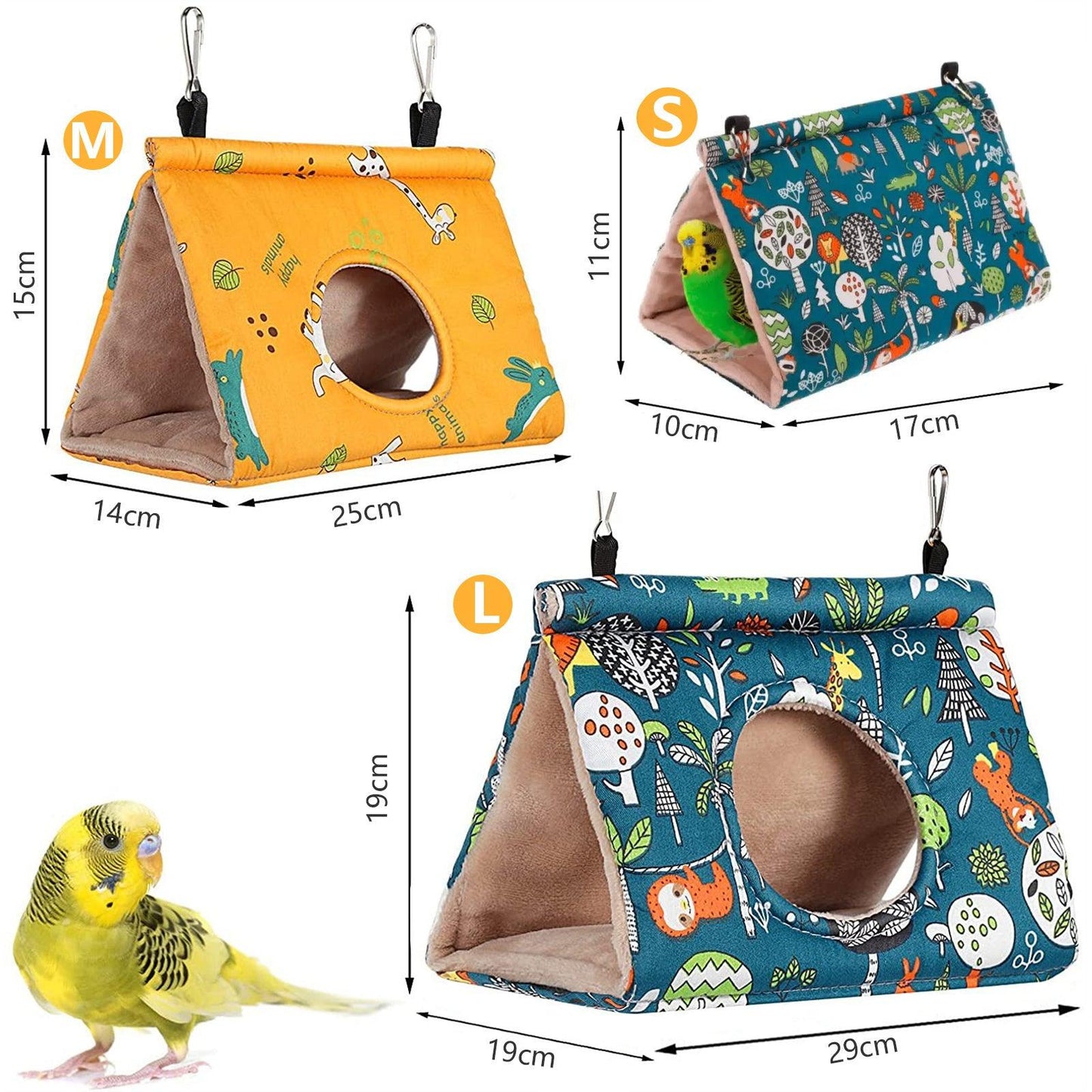Pawfriends Bird Sleep Cotton Nest Cage Hut Pet Hammock Hang Cave Bed Parrot Warm Tent M AU - Mega Pet Store