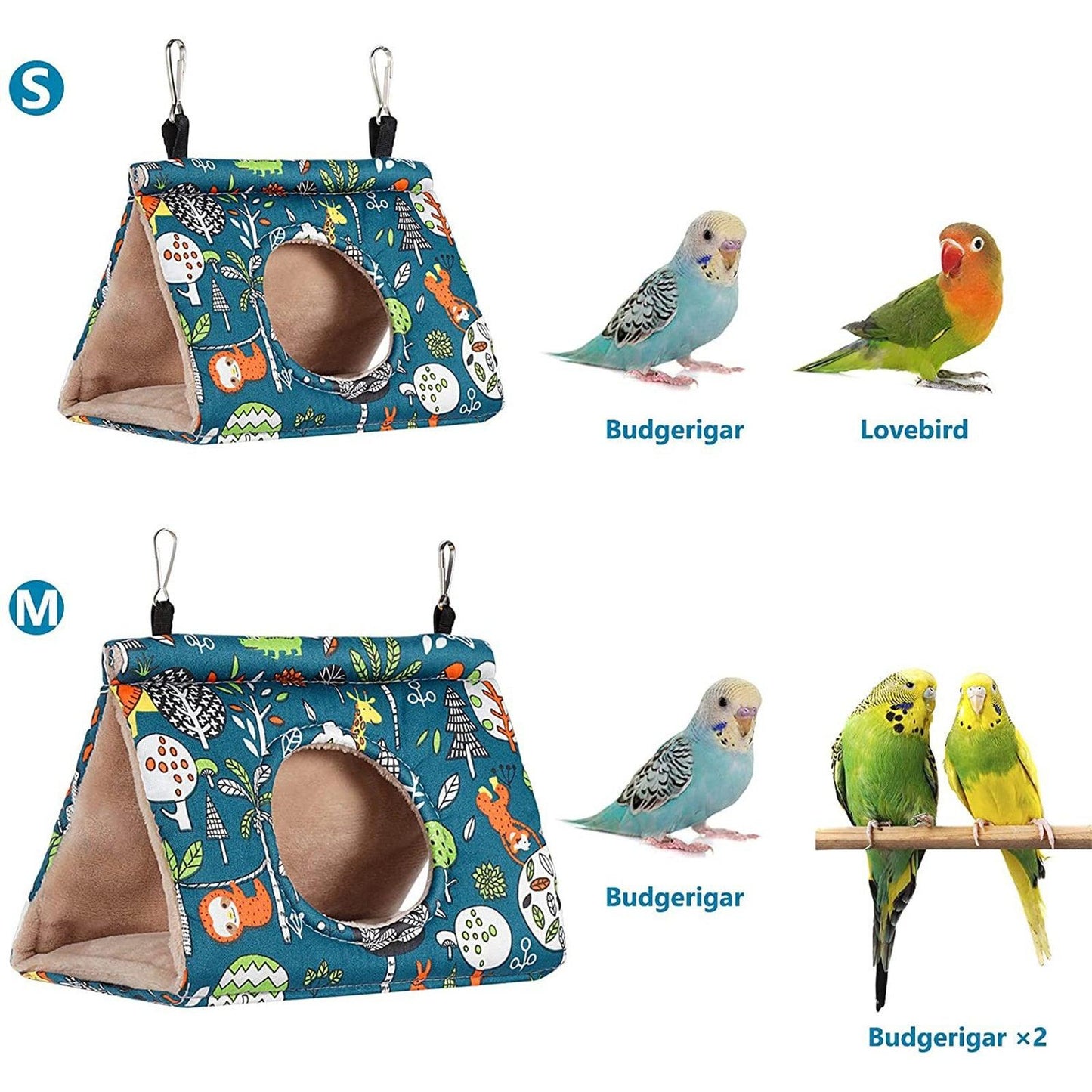 Pawfriends Bird Sleep Cotton Nest Cage Hut Pet Hammock Hang Cave Bed Parrot Warm Tent M AU - Mega Pet Store