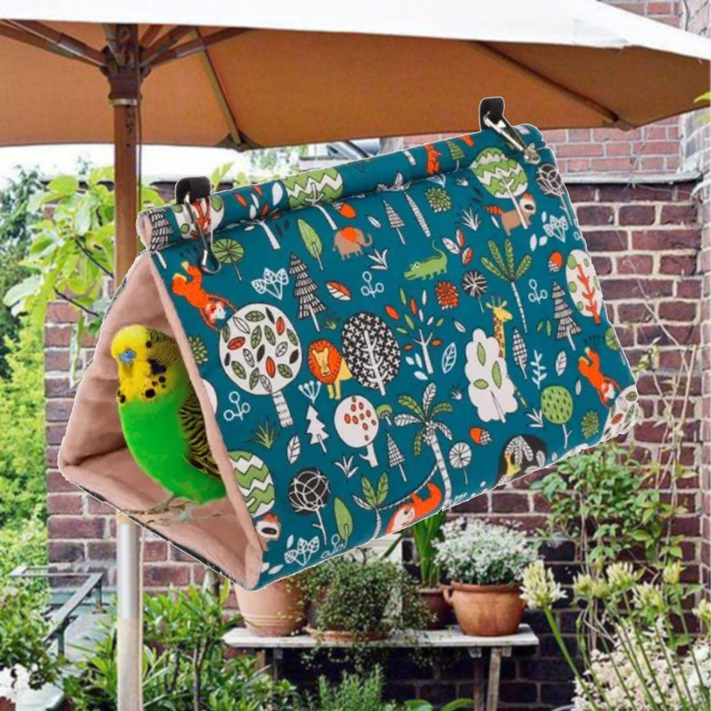 Pawfriends Bird Sleep Cotton Nest Cage Hut Pet Hammock Hang Cave Bed Parrot Warm Tent M AU - Mega Pet Store