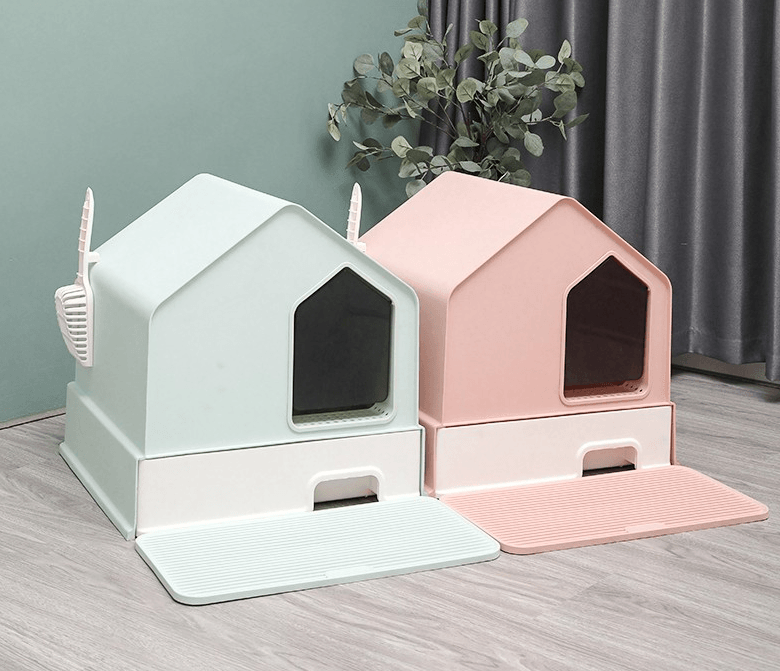 Petwiz Enclosed Cat Litter Box House – Green - Mega Pet Store