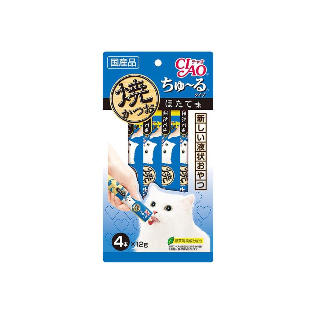 CIAO Grilled Tuna Churu Puree Scallop Flavour 12G X 4 4R-105 X6 - Mega Pet Store