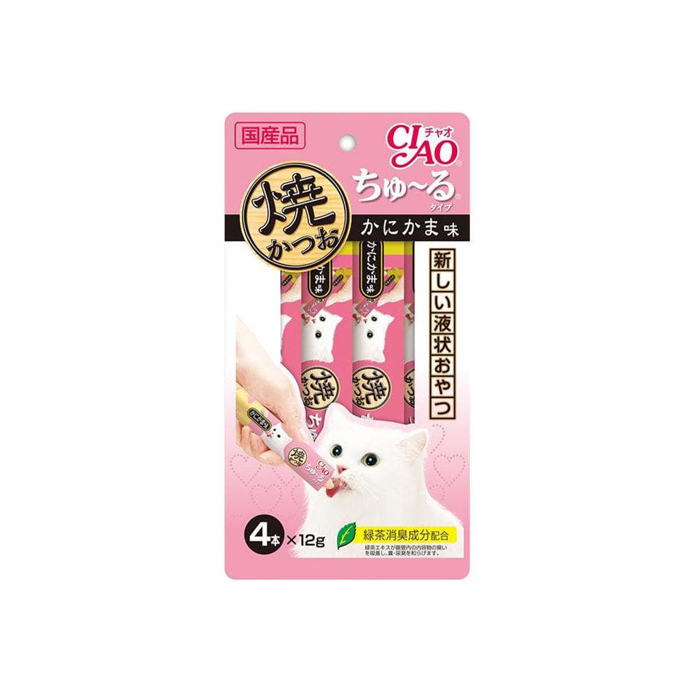 CIAO Grilled Tuna Churu Puree Crab Flavour 12G X 4 4R-107 X6 - Mega Pet Store