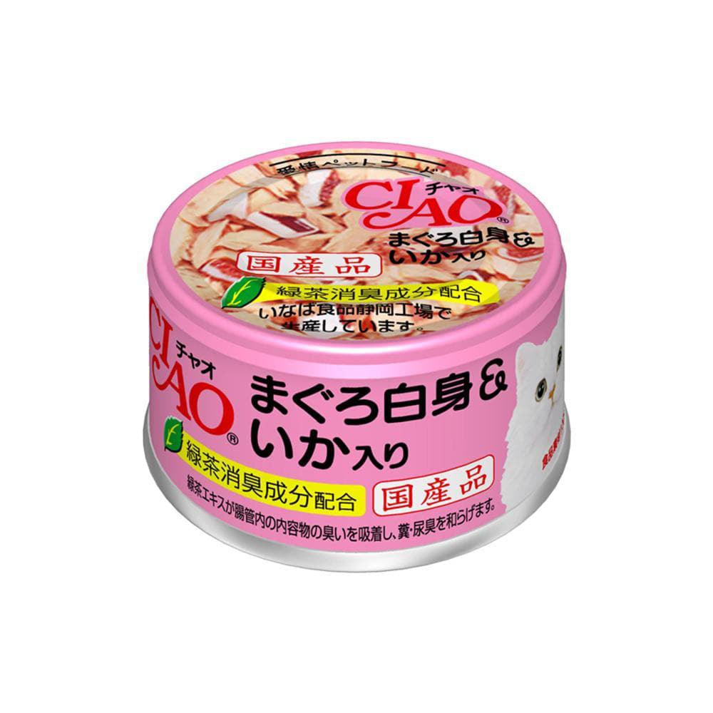 CIAO Canned Jelly For Cat White Meat Tuna With Squid 85G X24 - Mega Pet Store