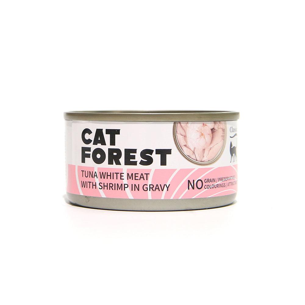 CAT FOREST Classic Tuna White Meat With Shrimp In Gravy Cat Canned Food 85G X 24 - Mega Pet Store