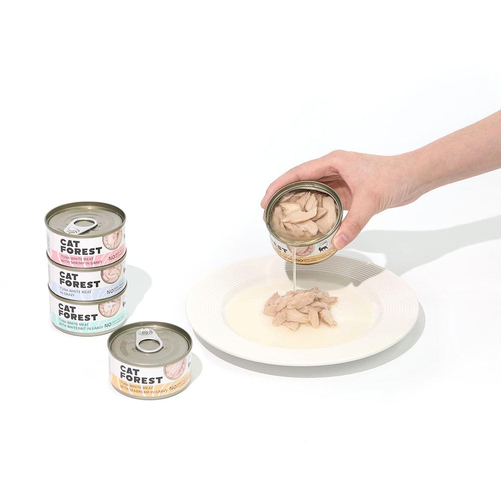CAT FOREST Classic Tuna White Meat With Shrimp In Gravy Cat Canned Food 85G X 24 - Mega Pet Store