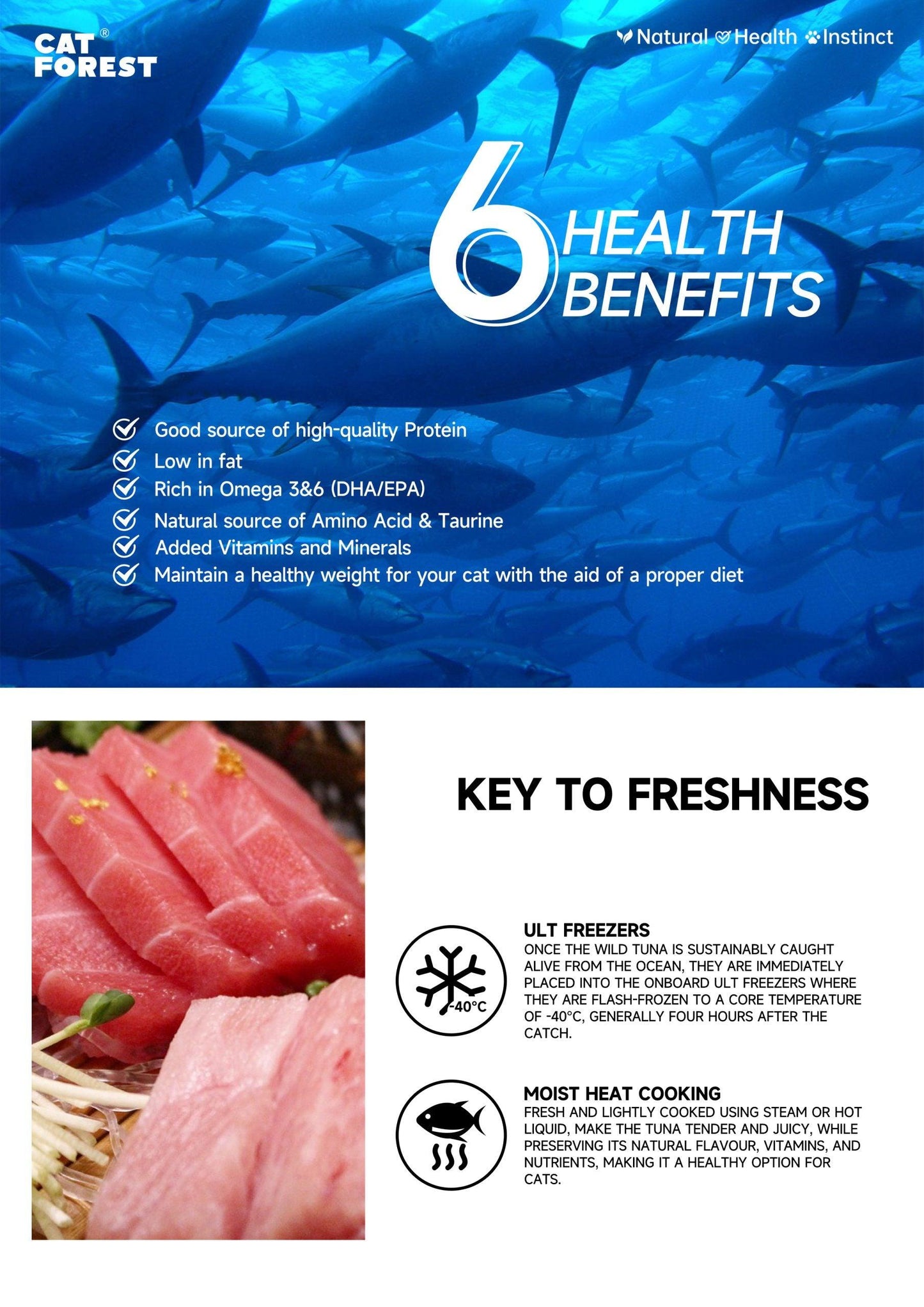 CAT FOREST Classic Tuna White Meat With Whitebait In Gravy Cat Canned Food 85G X 24 - Mega Pet Store