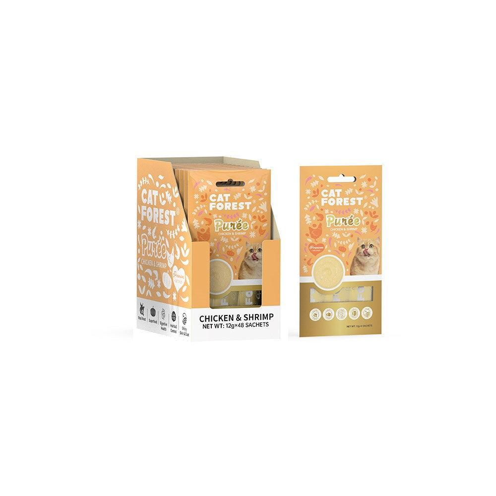 CAT FOREST Puree Chicken With Shrimp Cat Treats 12g x 48 - Mega Pet Store