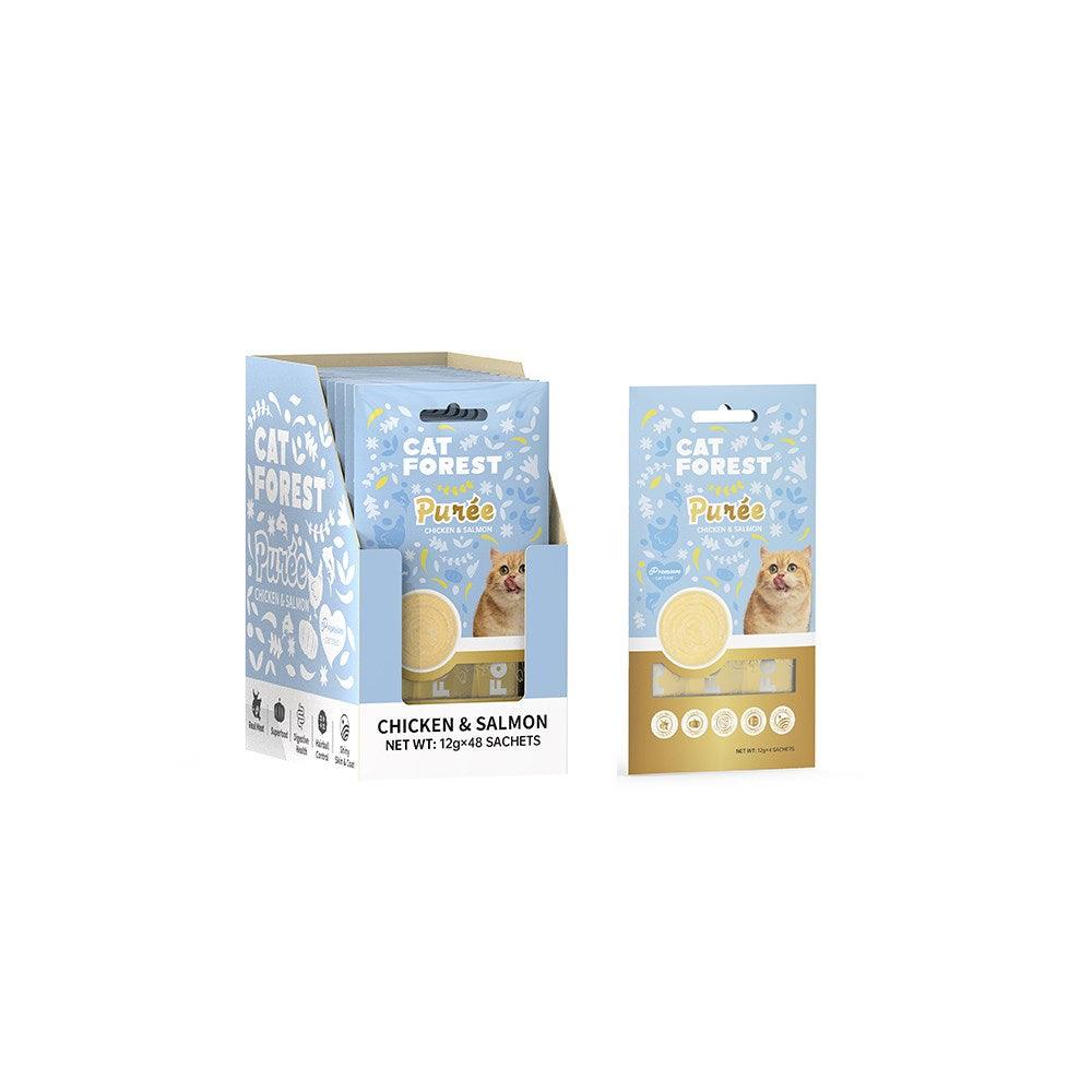 CAT FOREST Puree Chicken With Salmon Cat Treats 12g x 48 - Mega Pet Store