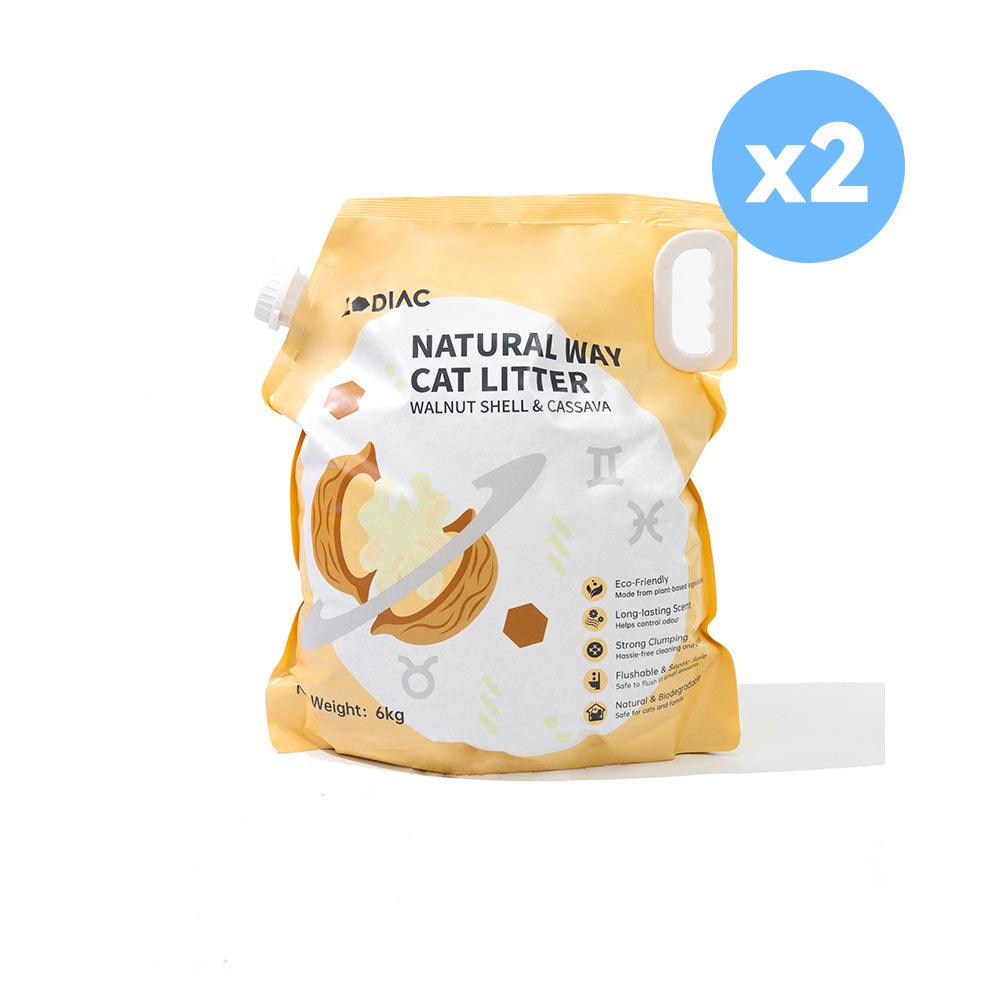 ZODIAC Natural Way Walnut Shell & Cassava Cat Litter 6Kgx2 - Mega Pet Store