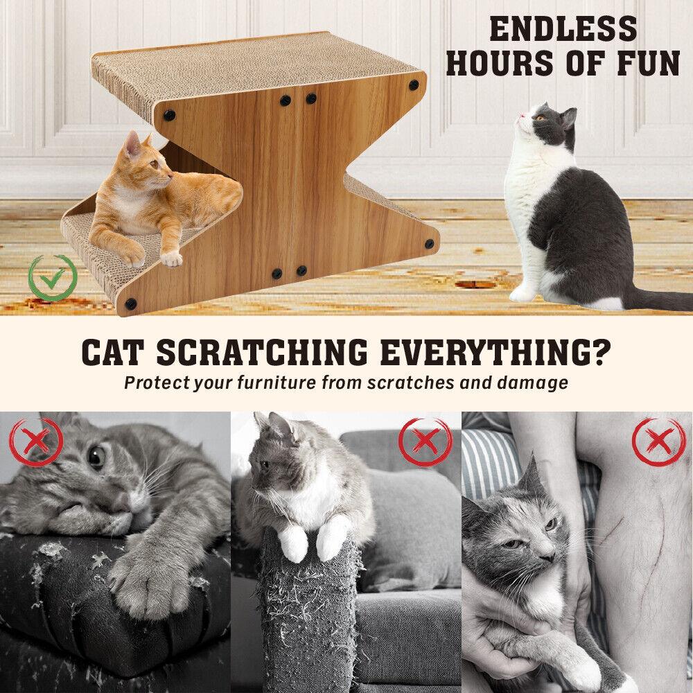 VaKa Cat Scratching Scratcher Board Cat Tree Pad Lounge Toy Corrugated Cardboard - Mega Pet Store