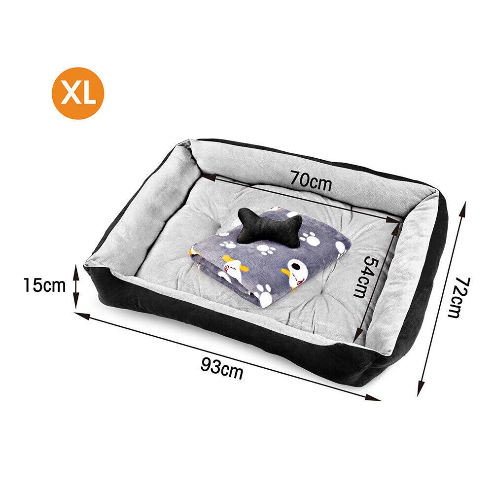 Vaka Navy Dog Bed Pet Cat Calming Floor Mat Sleeping Cave Washable Extra Large 29705 - Mega Pet Store