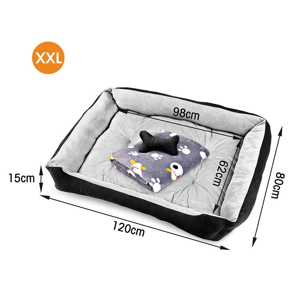 Vaka Navy Dog Bed Pet Cat Calming Floor Mat Sleeping Cave Washable Extra Extra Large 29706 - Mega Pet Store