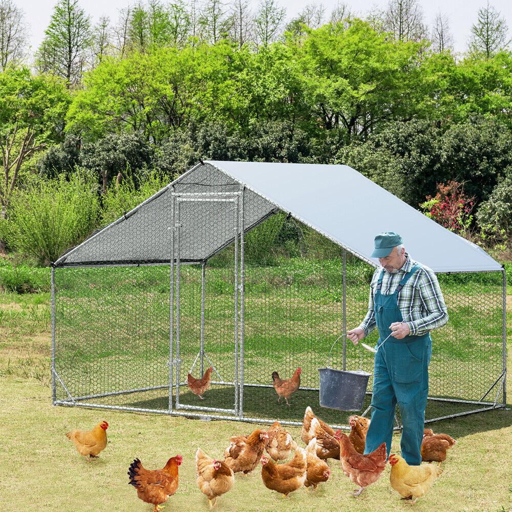 VaKa 3x2x1.95m Metal Walk-in Chicken Coop Rabbit Hutch Cage Hen House Chook Au - Mega Pet Store