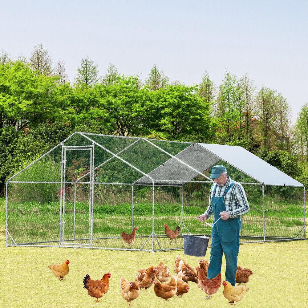 VaKa 3x6x1.95m Metal Walk-in Chicken Coop Rabbit Hutch Cage Hen House Chook Au - Mega Pet Store