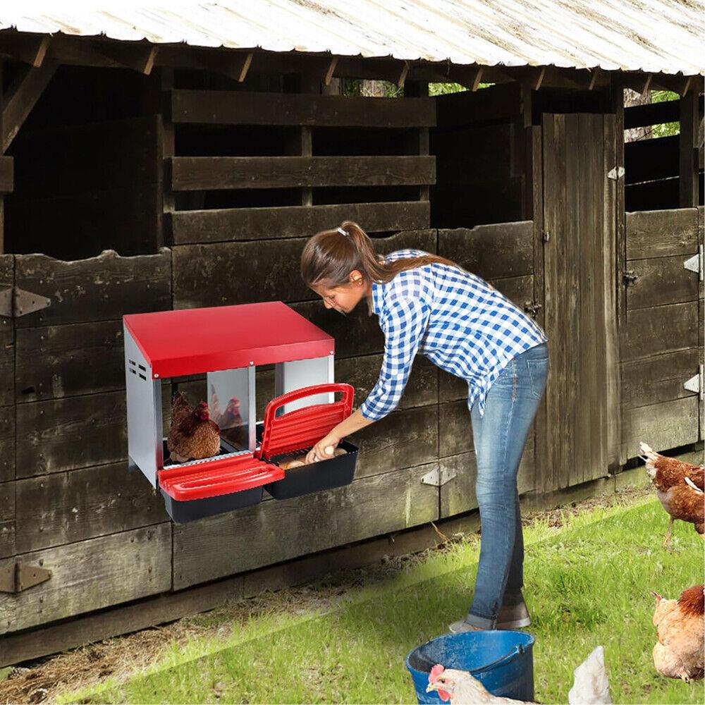 VaKa Chicken Hen Coop Hutch 2 Hole Inside Outside Roll Away Lay Egg Nesting Box - Mega Pet Store