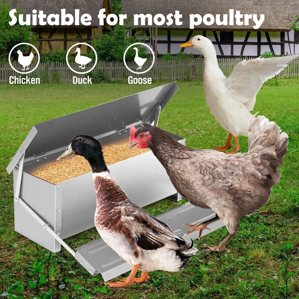 10KG 12.5L Garden Farm Automatic Food Storage Box Stand Chicken Feeder Poultry - Mega Pet Store