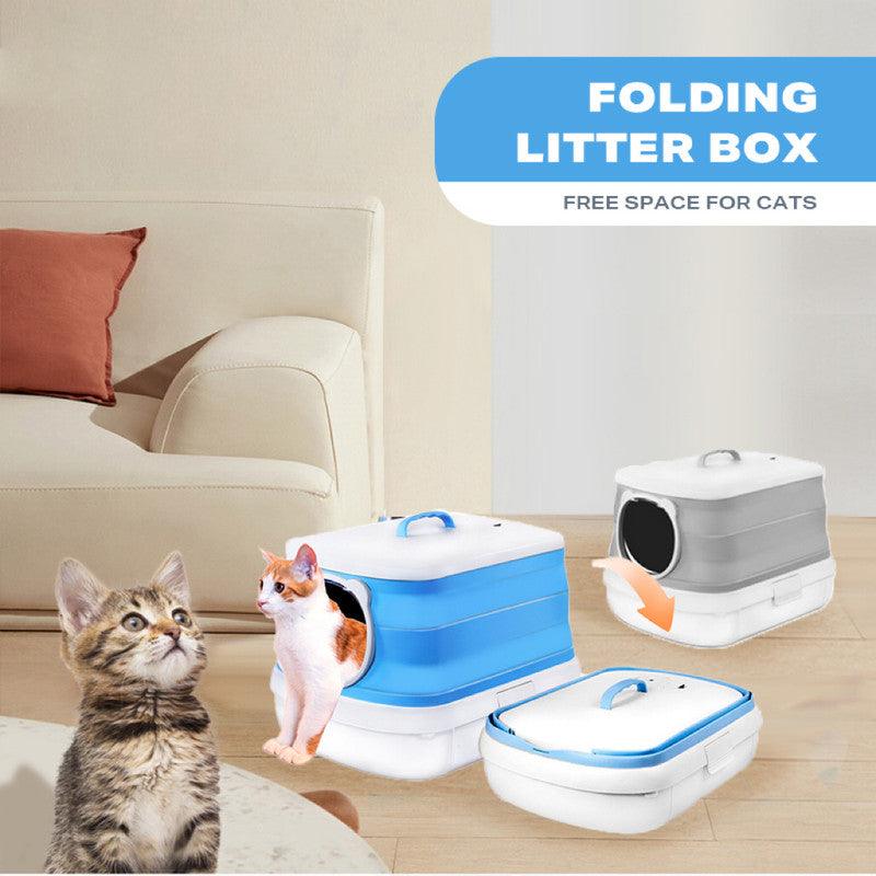 Large Foldable Cat Litter Box Plastic Toilet Easy Cleaning - Mega Pet Store