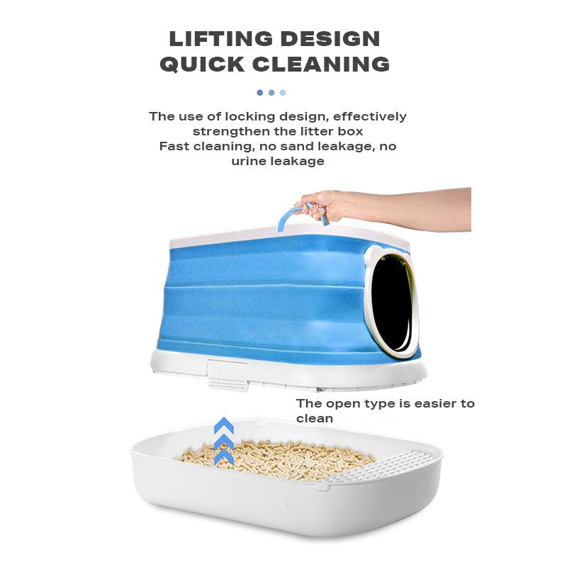 Large Foldable Cat Litter Box Plastic Toilet Easy Cleaning - Mega Pet Store
