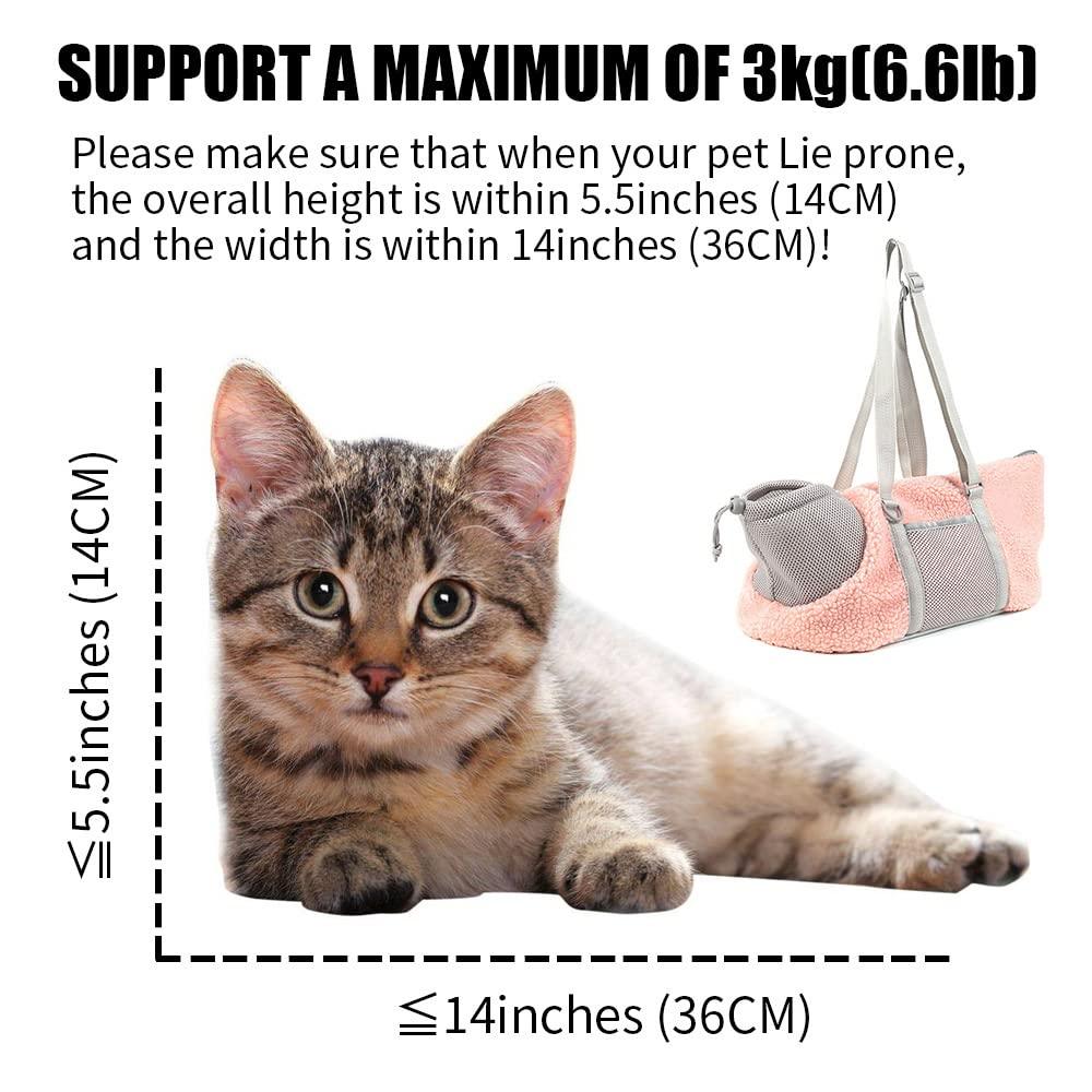 LIFEBEA Small Cat Carrier Pet bag: Comfy Shoulder Bag with Adjustable Strap for Small Dogs, Puppies, Kittens Up to 3kg /6.6 lbs - Pink - Mega Pet Store