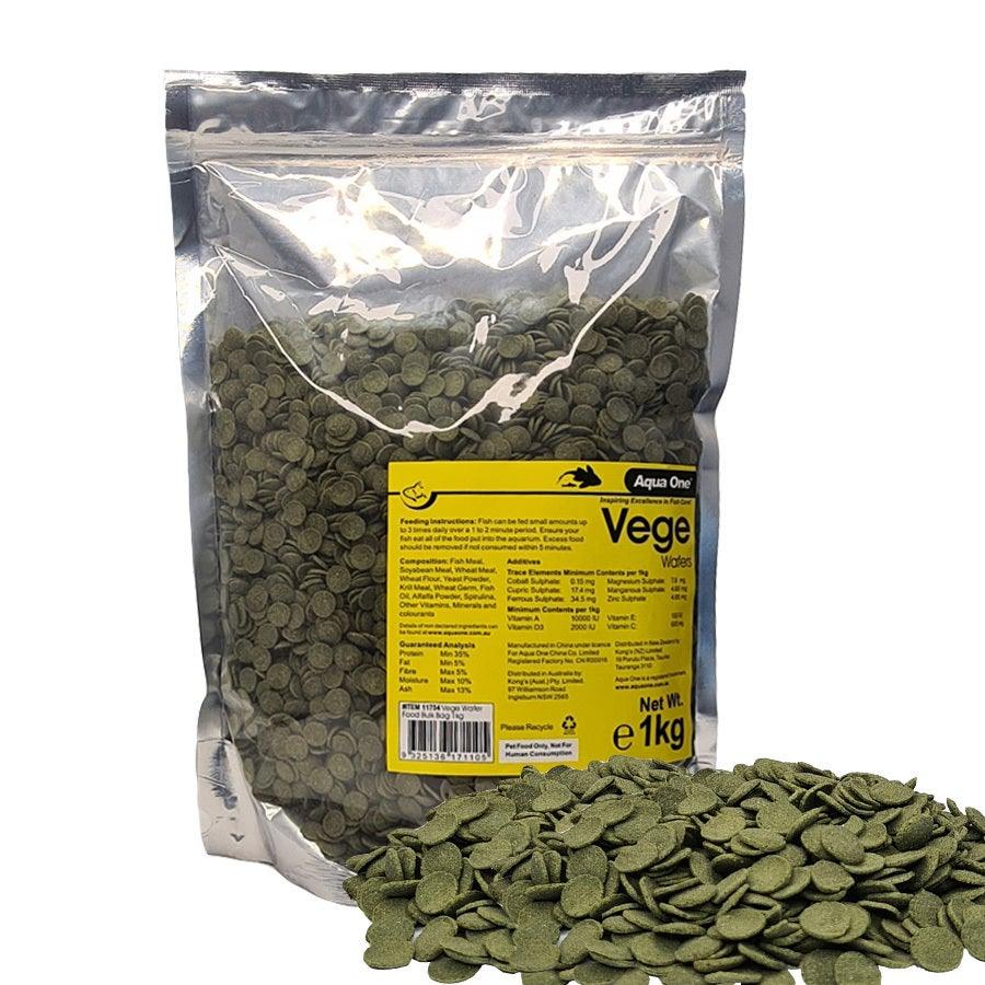 Aqua One Vege Algae Wafers Fish Food 1kg - Mega Pet Store