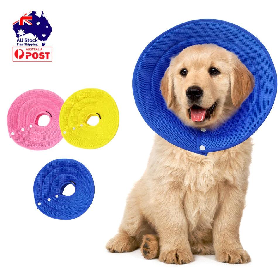 Ondoing Pet Dog Cat Elizabethan Collar Adjustable Cone Mesh Recovery Multicolor - Mega Pet Store