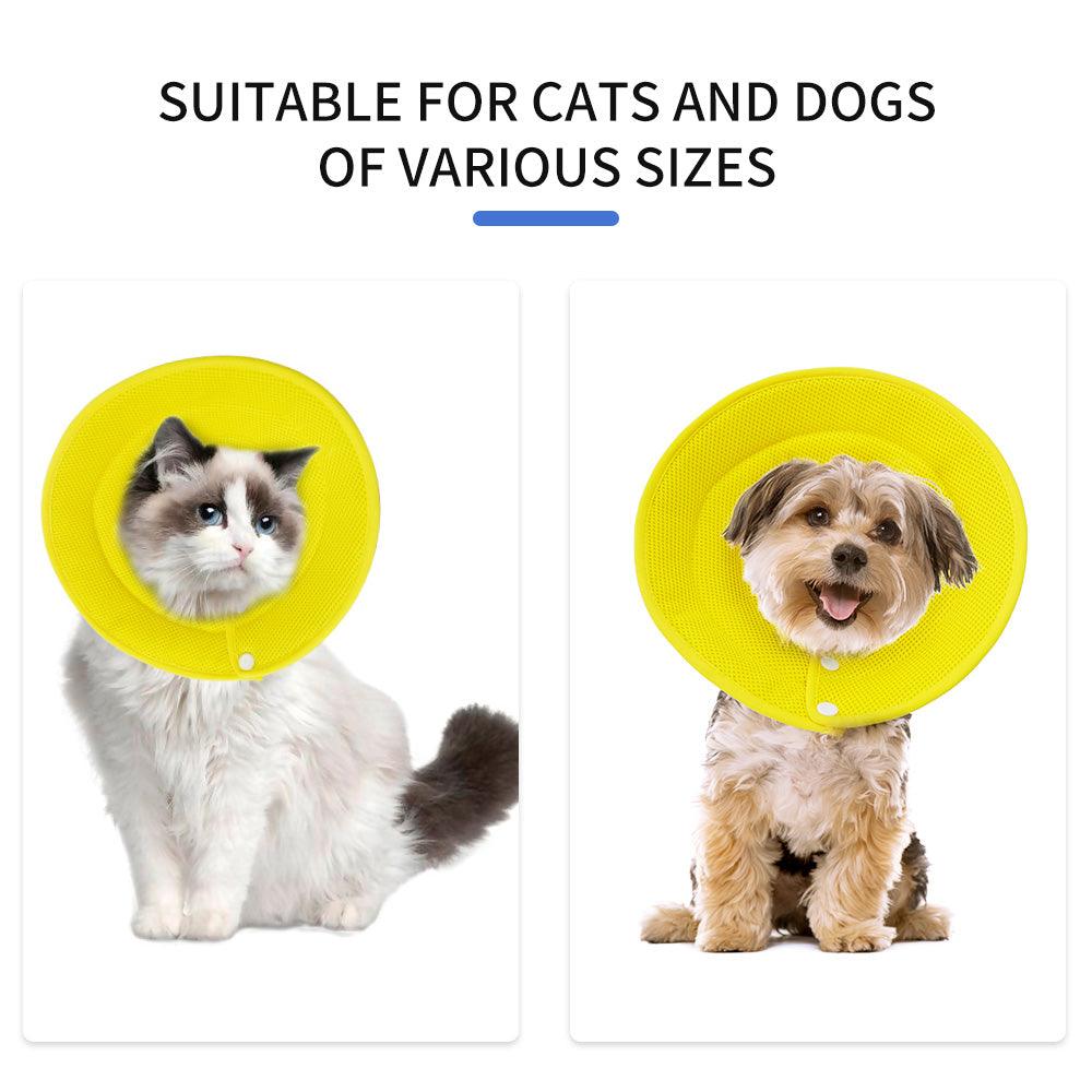Ondoing Pet Dog Cat Elizabethan Collar Adjustable Cone Mesh Recovery Multicolor - Mega Pet Store