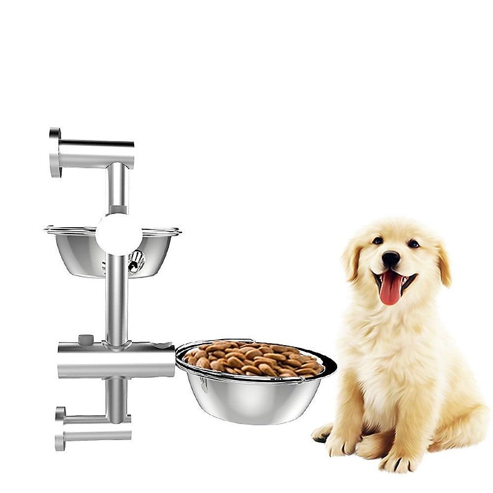 Wall Mounted Dog Bowl Adjustable Height Pet Feeder - Mega Pet Store