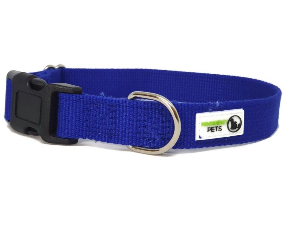 100% Pure Bamboo Fibre Dog Collar Plastic Buckle - Moondidley Pets Small Navy - Mega Pet Store