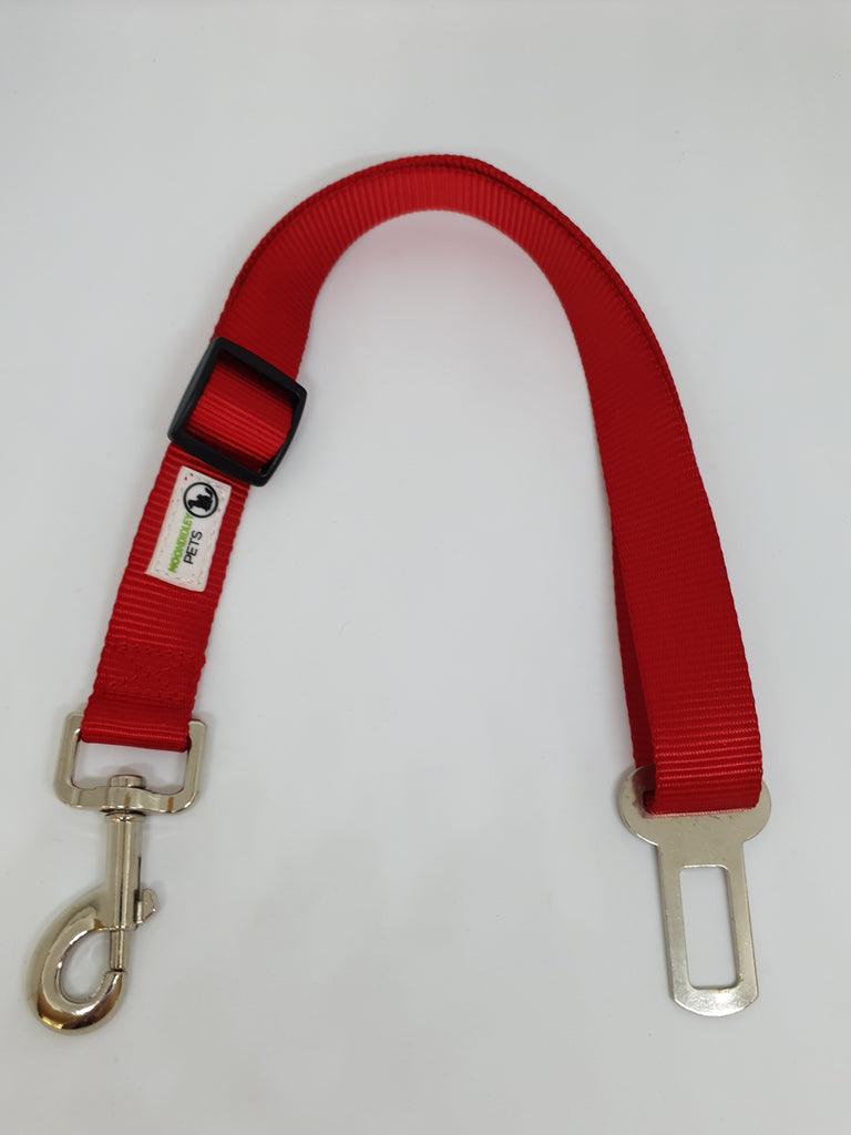 Seat Belt Safety Travel Attachment Connector - Moondidley Pets Red - Mega Pet Store