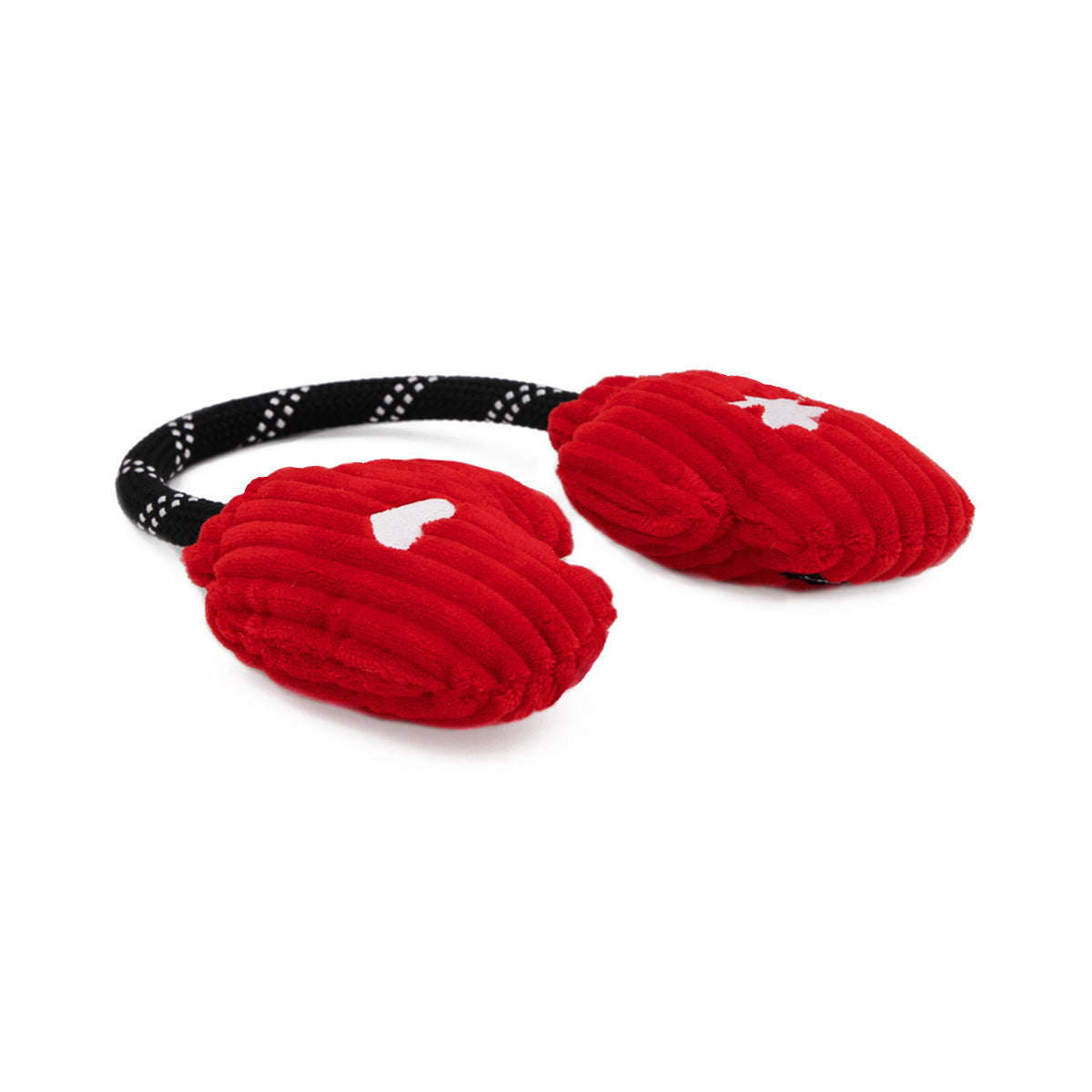 Zippy Paws RopeTugz Holiday Mittens Plush Squeaker Dog Chew Toy