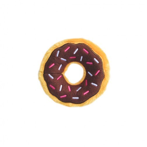 Zippy Paws Mini Donutz Chocolate Squeaker Dog Toy