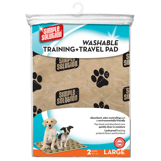 Simple Solution Washable Leak-Proof Training & Travel Dog Pad - 2 Pads (Large)