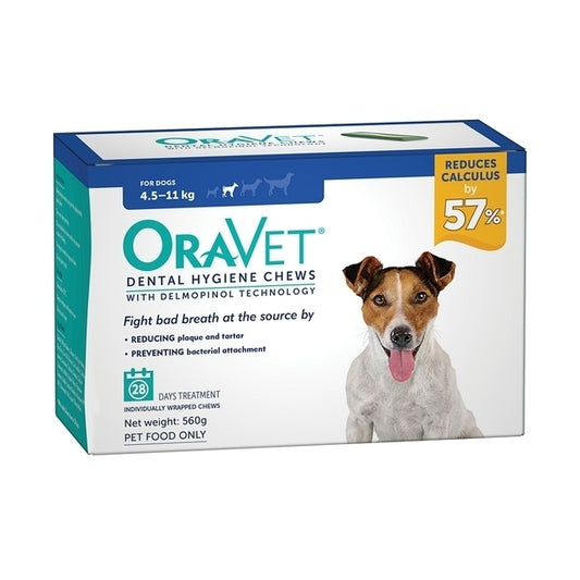 Oravet Plaque & Tartar Control Chews for Small Dogs (4.5-11kg) - 28 Chews