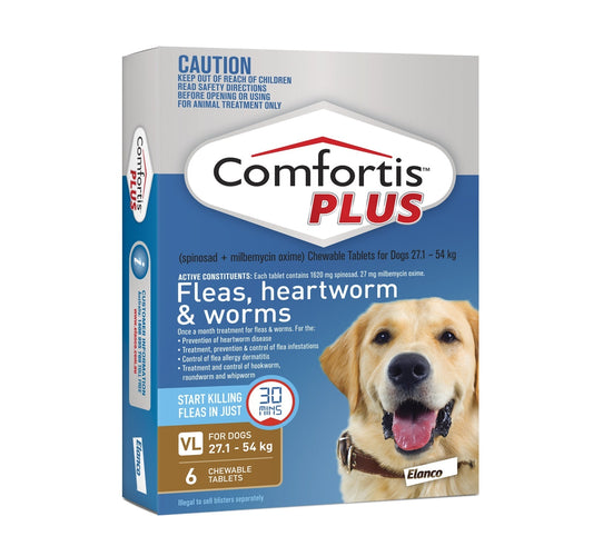 Comfortis Plus Brown for Dogs 27.1-54kg  (6 Pack)