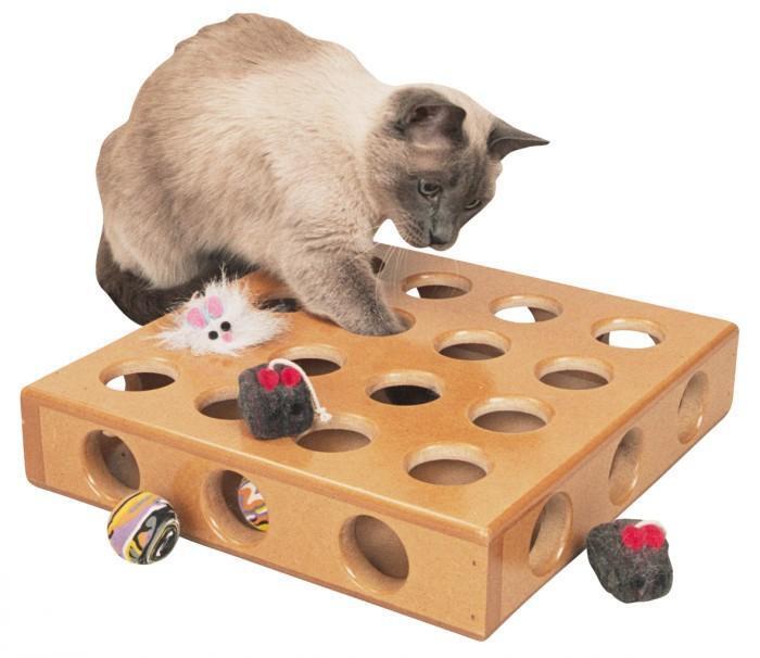 Smartcat Peek-a-Prize Large Toy Box Wooden Cat Toy