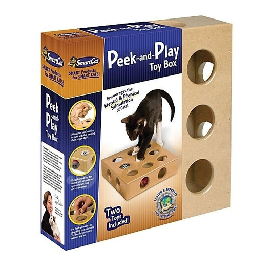 SmartCat Peek-And-Play Interactive Cat Toy Box