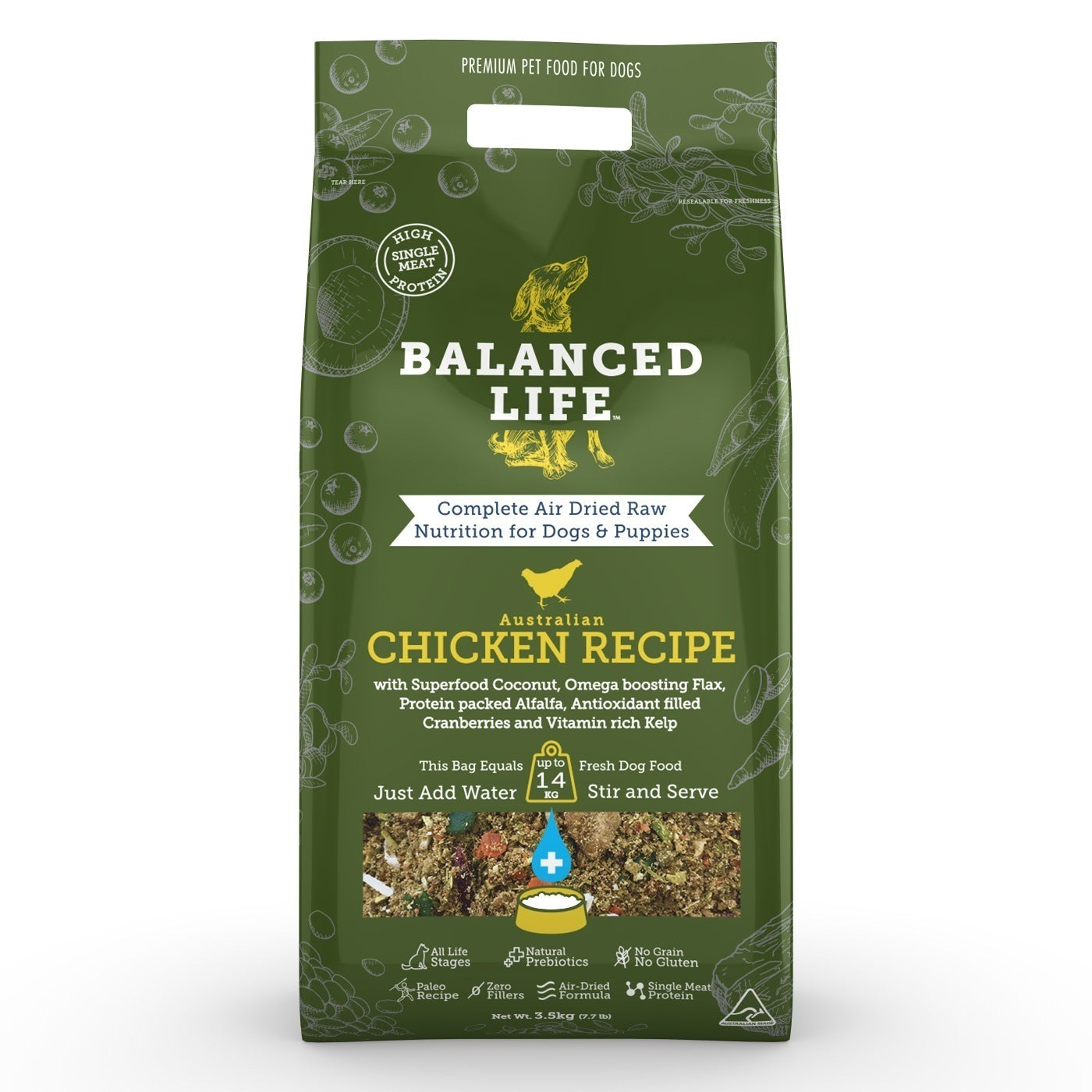 Balanced Life Air Dried Dog Food - Chicken 3.5Kg