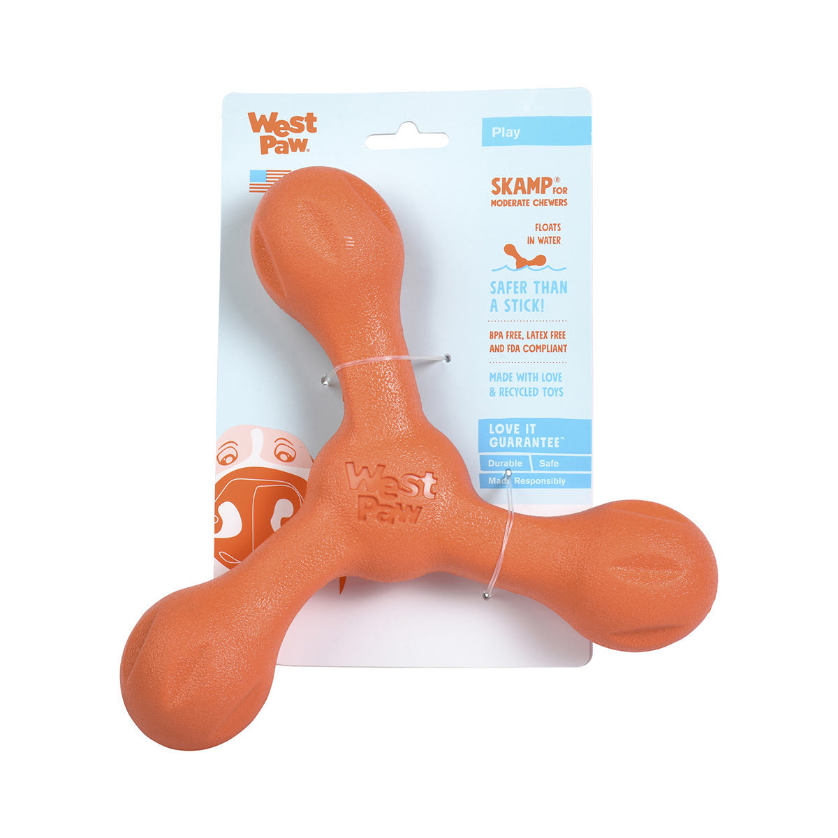 West Paw Skamp Flyer Fetch Dog Chew Toy