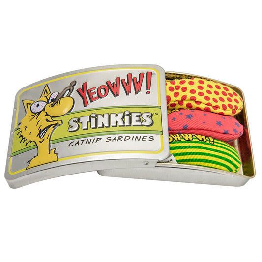 Yeowww! Stinkies Catnip Sardines Cat Toys- Tin of 3