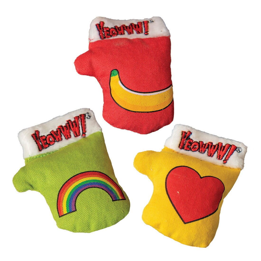 Yeowww Kitten Mittens Catnip Cat Toys - Pack of 3