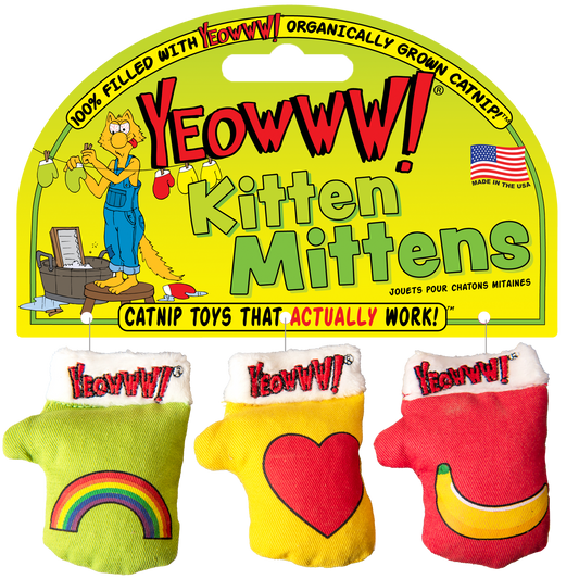 Yeowww Kitten Mittens Catnip Cat Toys - Pack of 3