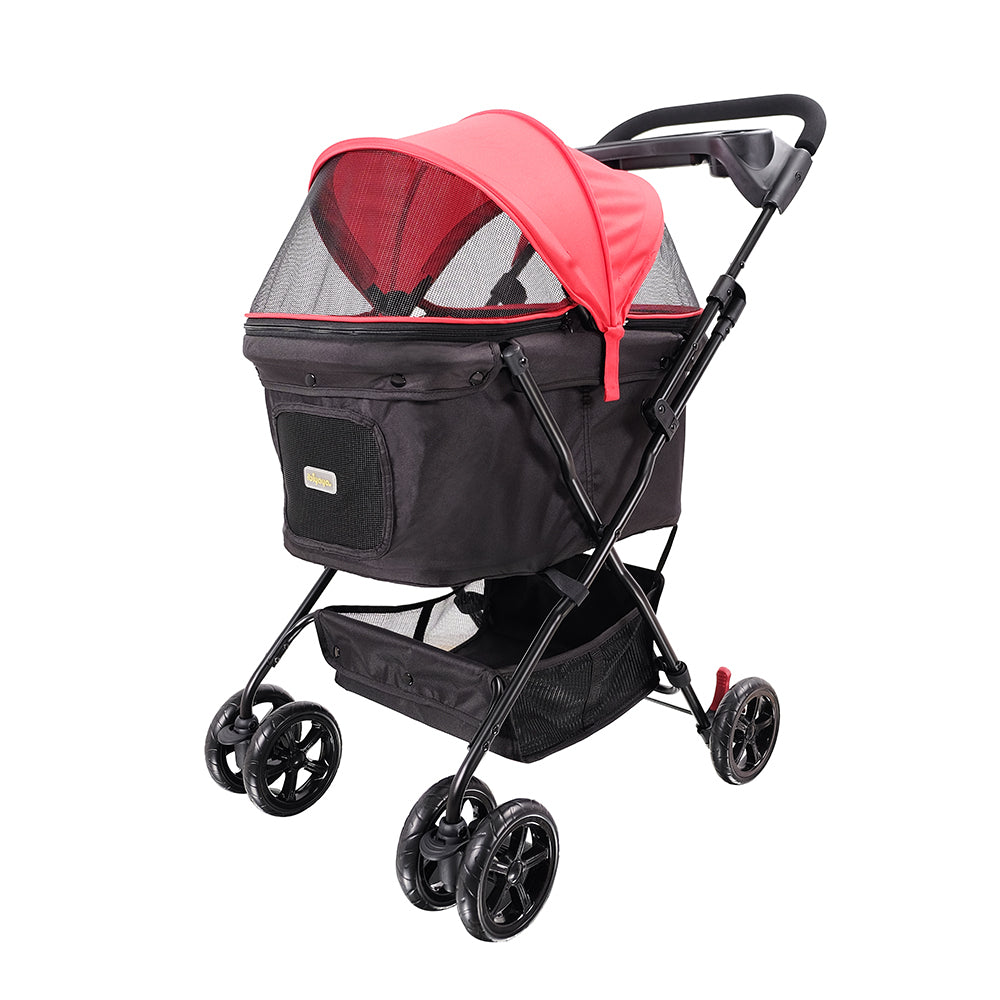 Ibiyaya Easy Strolling Pet Buggy for Cats & Dogs up to 20kg - Rouge Red - Mega Pet Store