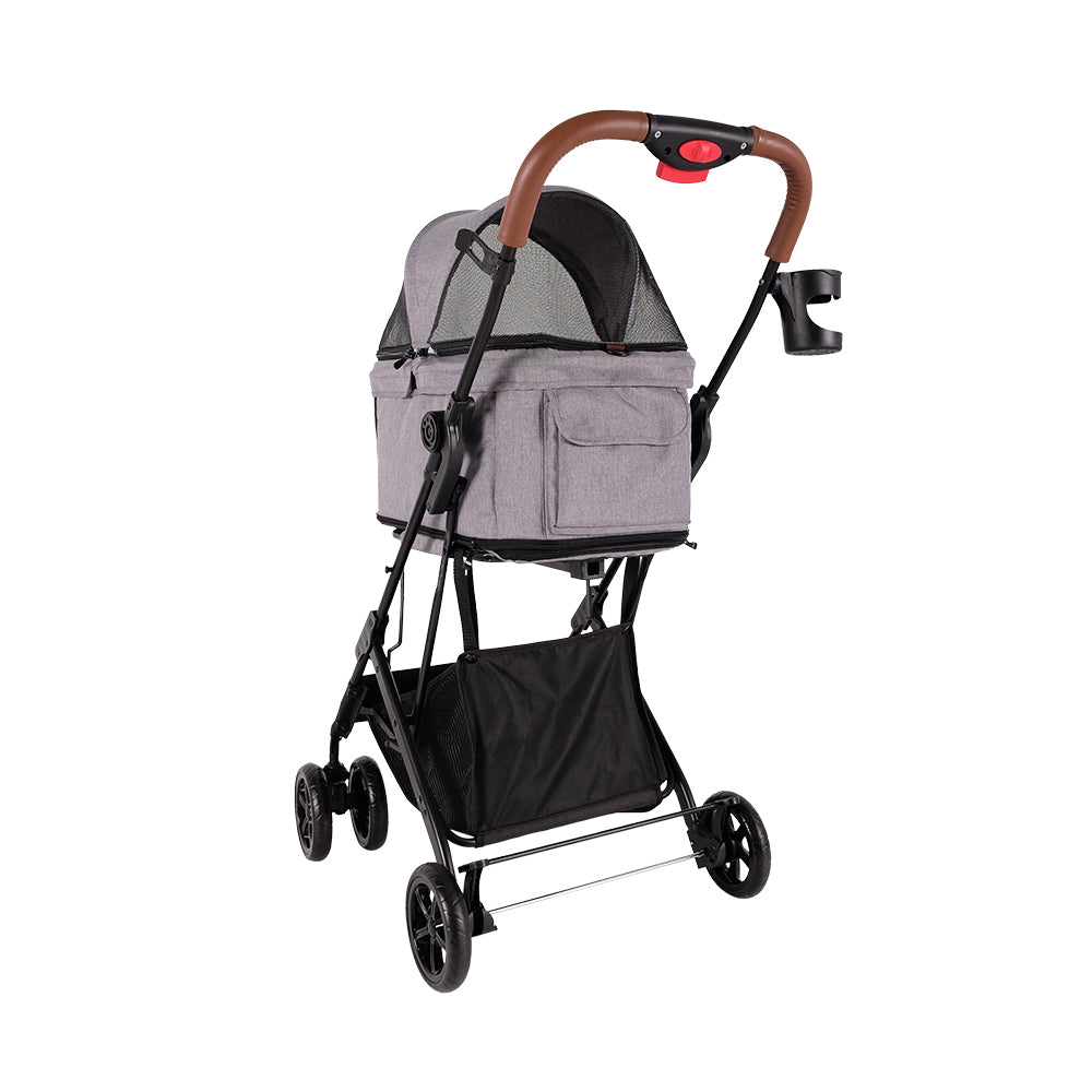 Ibiyaya Travois Tri-fold Pet Travel Stroller System - Nimbus Gray