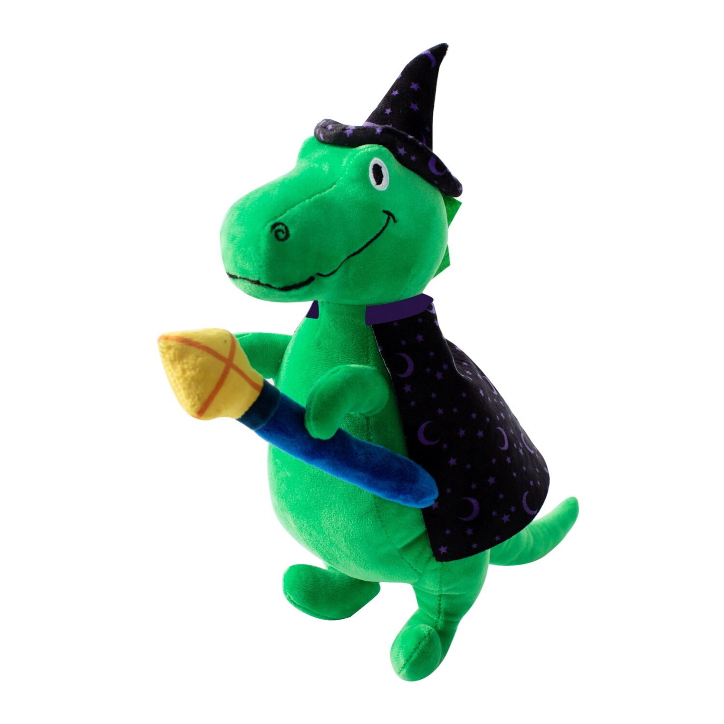 Fringe Studio Halloween Plush Squeaker Dog Toy - Spell-A-Saurus Dino Witch