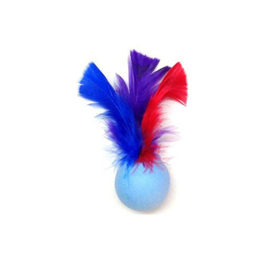 Go Cat Feather Pong Bat Around Plush Feathery Cat Toy