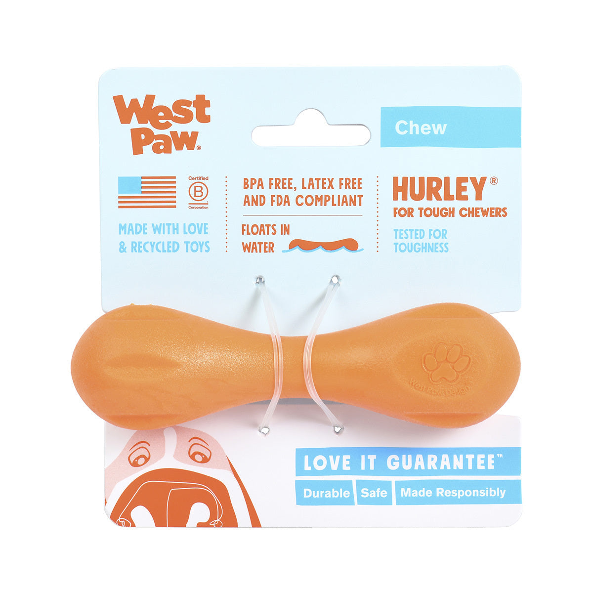 West Paw Hurley Tug & Fetch Dog Chew Toy