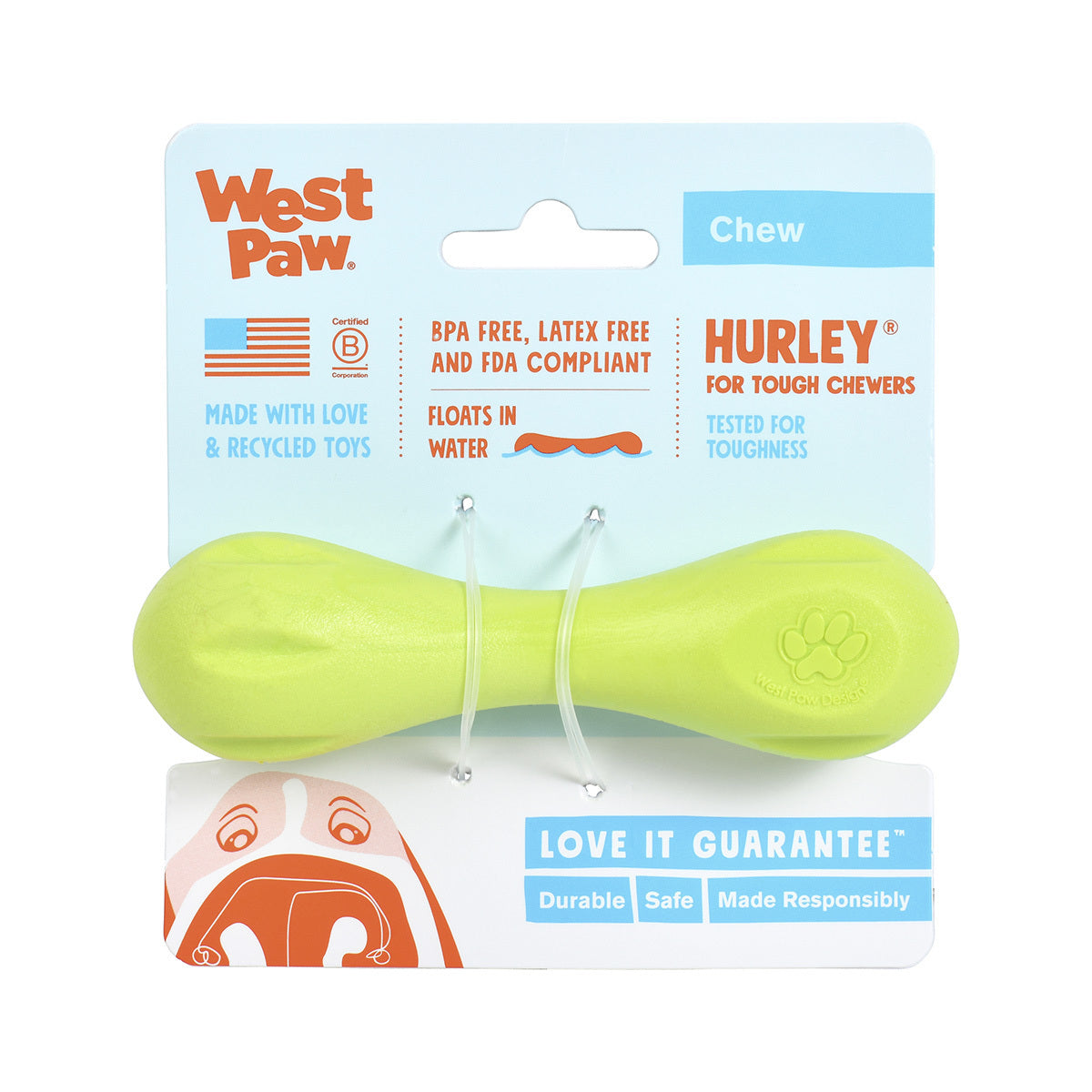 West Paw Hurley Tug & Fetch Dog Chew Toy