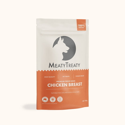 Meaty Treaty Freeze Dried Chicken Breast Cat & Dog Treats 100g