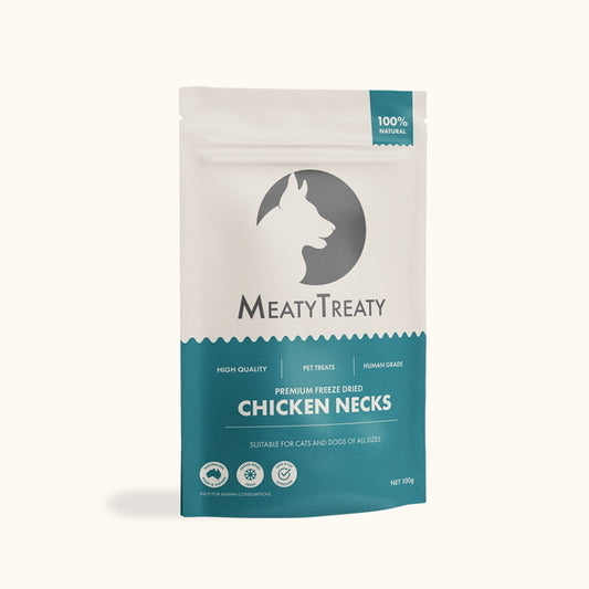 Meaty Treaty Freeze Dried Chicken Necks Cat & Dog Treats 100g