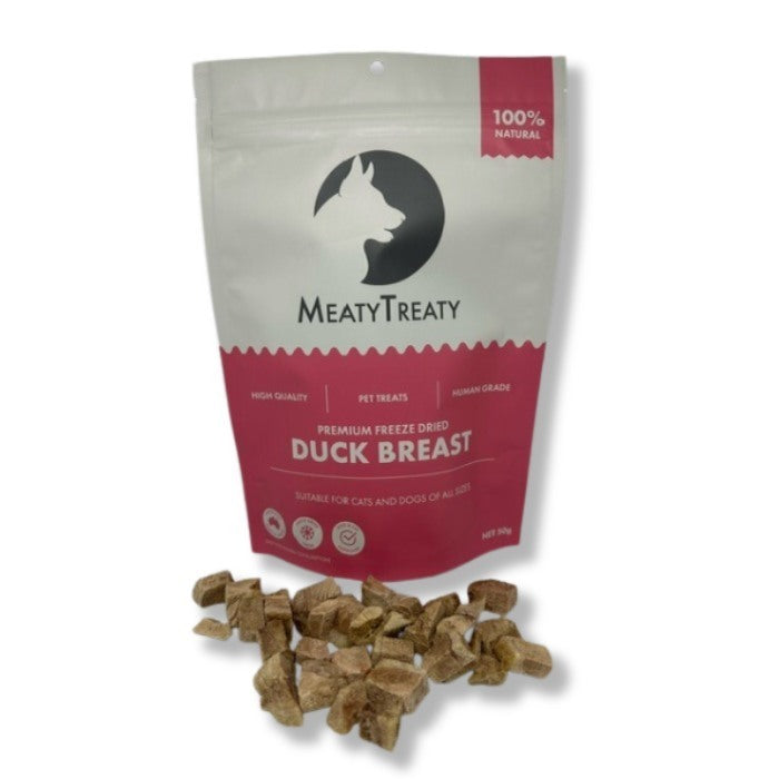 Meaty Treaty Freeze Dried Duck Breast Cat & Dog Treats 50g